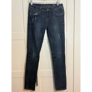 L.A. Idol USA Denim Jeans‎ Size 7 Dark Wash Distressed Details